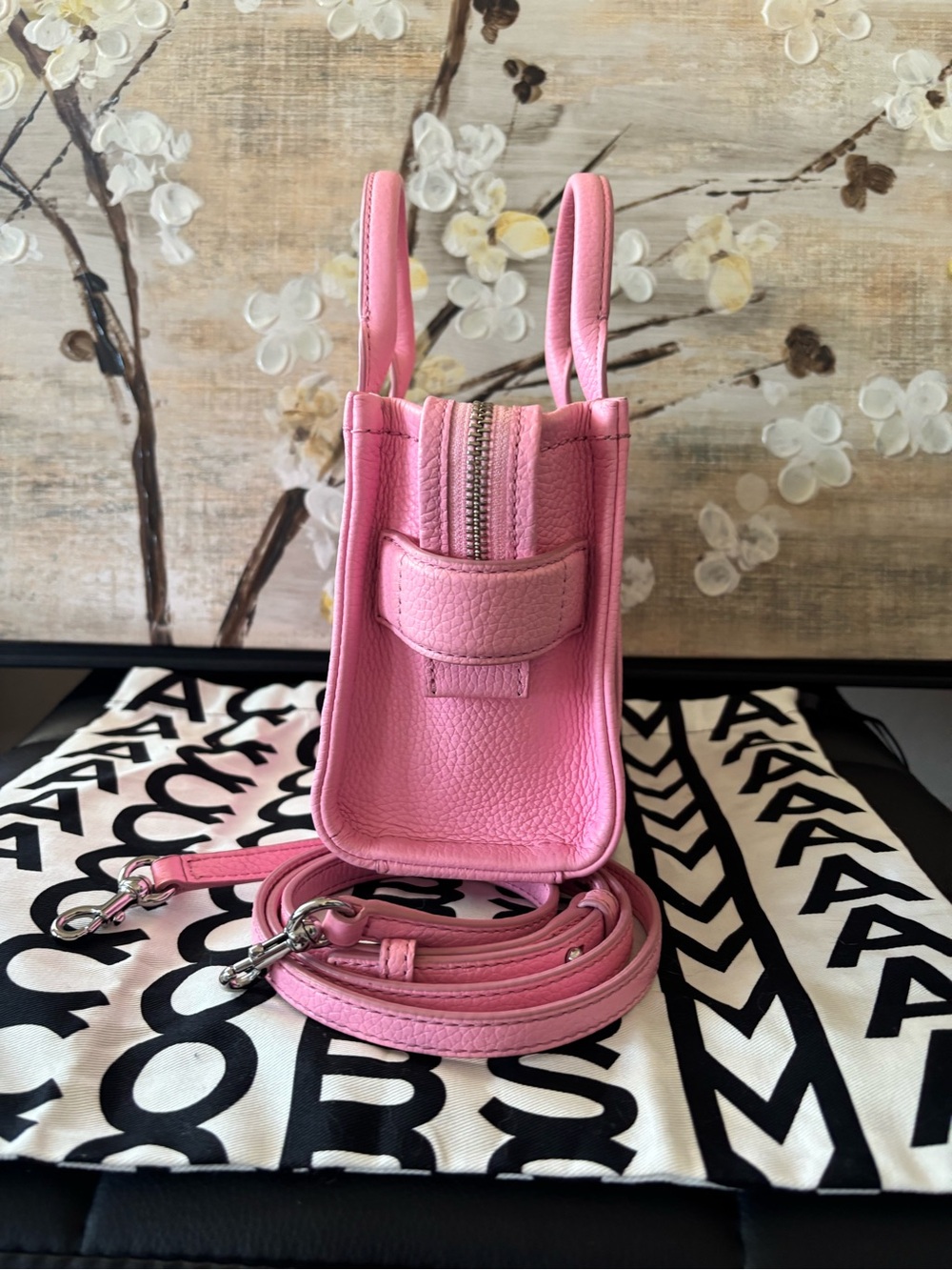 Marc Jacobs Pink Leather MINI The Tote Bag with Detachable Strap - Picture 6 of 12